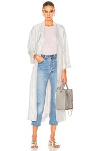 Zimmermann Winsome Robe Coat In White,blue,stripes