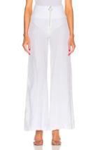 Enza Costa Linen Zip Pintuck Wide Leg Pants In White