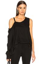 Ann Demeulemeester One Sleeve Cold Shoulder Top In Black