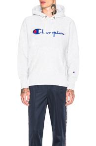Champion Reverse Weave Hooded Sweatshirt In Gray