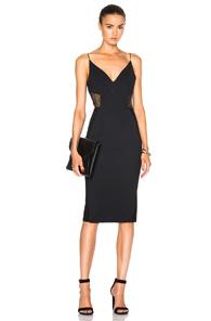 Nicholas Crepe Insert Dress In Black