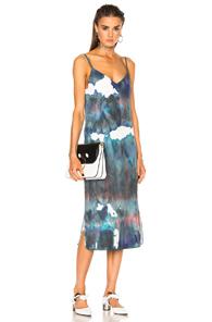 Acne Studios Sway Dress In Blue,green,tie Dye & Ombre