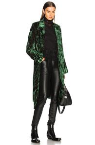 Ann Demeulemeester Velvet Coat In Green
