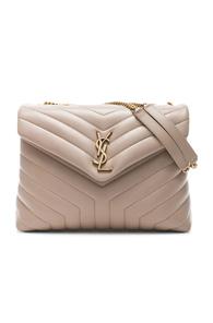 Saint Laurent Medium Supple Monogramme Loulou Chain Bag In Neutral