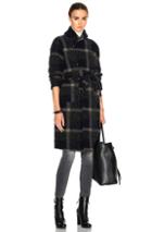 Engineered Garments Wool Knit Plaid Robe In Gray,blue,checkered & Plaid