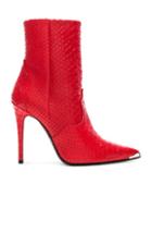 Amiri Western Embossed Snakeskin Boots In Red,animal Print