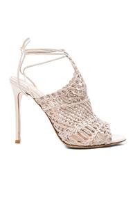 Gianvito Rossi Woven Leather Heels In White
