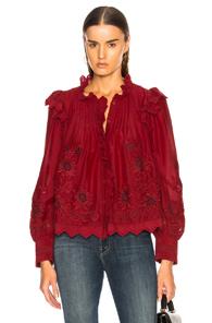 Sea Greta Ruffle Top In Red