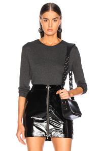 Norma Kamali Long Sleeve Crew Tee In Gray