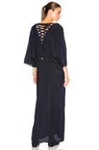 Adriana Degreas Lace Back Caftan In Blue