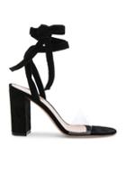 Gianvito Rossi Leather & Plexi Strappy Sandals In Black