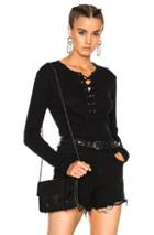 Enza Costa Lace Up Top In Black
