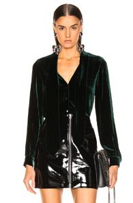 L'agence Gisele Neck Tie Blouse In Green