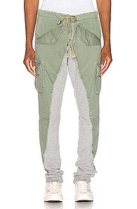 Greg Lauren Terry Long Pant In Gray,green