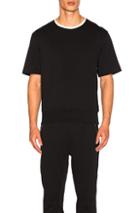 3.1 Phillip Lim Wide Rib French Terry Short Sleeve Shirt In Black