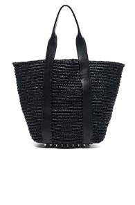 Alexander Wang Raffia Panier Tote In Black