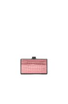 Edie Parker Jean Croc Panel In Black,animal,metallics,pink