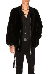 Unravel Vision Velvet Bomber Jacket In Black