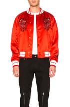 Alexander Mcqueen Embroidered Blouson In Red