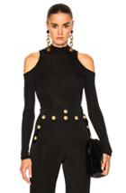 Balmain Open Shoulder Top In Black