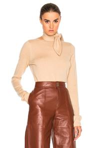 Chloe Tie Neck Sweater In Neutrals