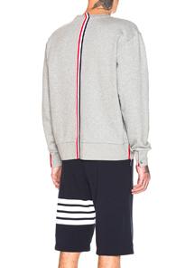 Thom Browne Back Stripe Crewneck Pullover In Gray