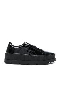 Fenty By Puma Pointy Patent Leather Creeper Sneakers In Black
