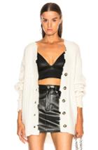 Helmut Lang Brushed Wool Cardigan In White