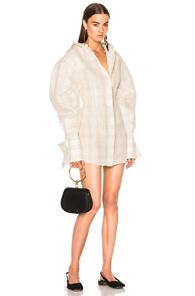 Jacquemus Shirt Dress In Checkered & Plaid,brown,neutrals