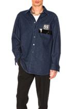 Raf Simons Denim Shirt In Navy In Blue