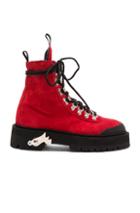 Off-white Fwrd Exclusive Suede Hiking Boots In Red