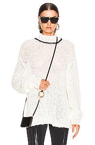 Jil Sander Mock Neck Sweater In White