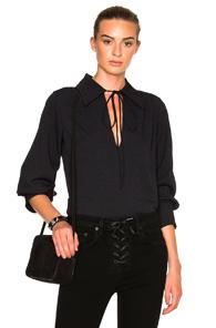 See By Chloe Shoestring Tie Top In Blue