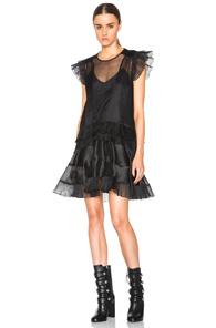 Isabel Marant Vila Pleated Organza Dress In Black