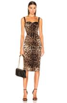 Dolce & Gabbana Leo Print Silk Ruched Dress In Animal Print,brown