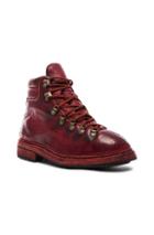 Guidi Lace Up Leather Combat Boots In Red