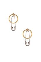 Alexander Wang Safety Pin And Hoop Earrings In Metallic