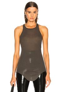 Rick Owens Basic Rib Tank Top In Gray