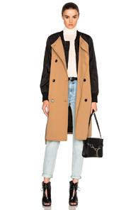 3.1 Phillip Lim Bomber Trench Coat In Black,brown