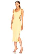 Mugler Side Lace Up Midi Dress In Yellow