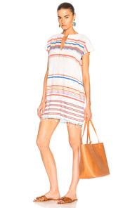 Lemlem Yodit Dress In Orange,stripes,white