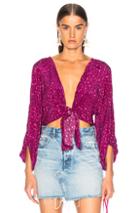 Adriana Degreas Pomegranate Shirt With Voluminous Sleeves In Abstract,pink,purple
