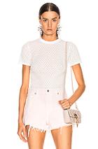 T By Alexander Wang Mesh Mock Neck Tee In White