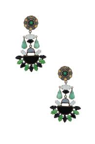 Etro Tribal Earrings In Metallics,green