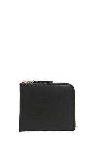 Comme Des Garcons 3/4 Zip Wallet With Gold Zip In Black