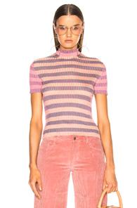 Acne Studios Renie Top In Pink,purple,stripes