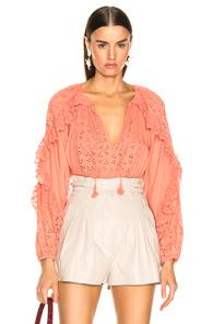 Ulla Johnson Blanche Blouse In Orange