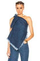 Marques ' Almeida Knot Top One Shoulder Top In Blue