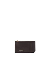 Saint Laurent Zipped Fragments Credit Card Case In Black