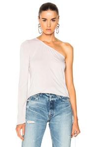 Enza Costa One Shoulder Top In Gray